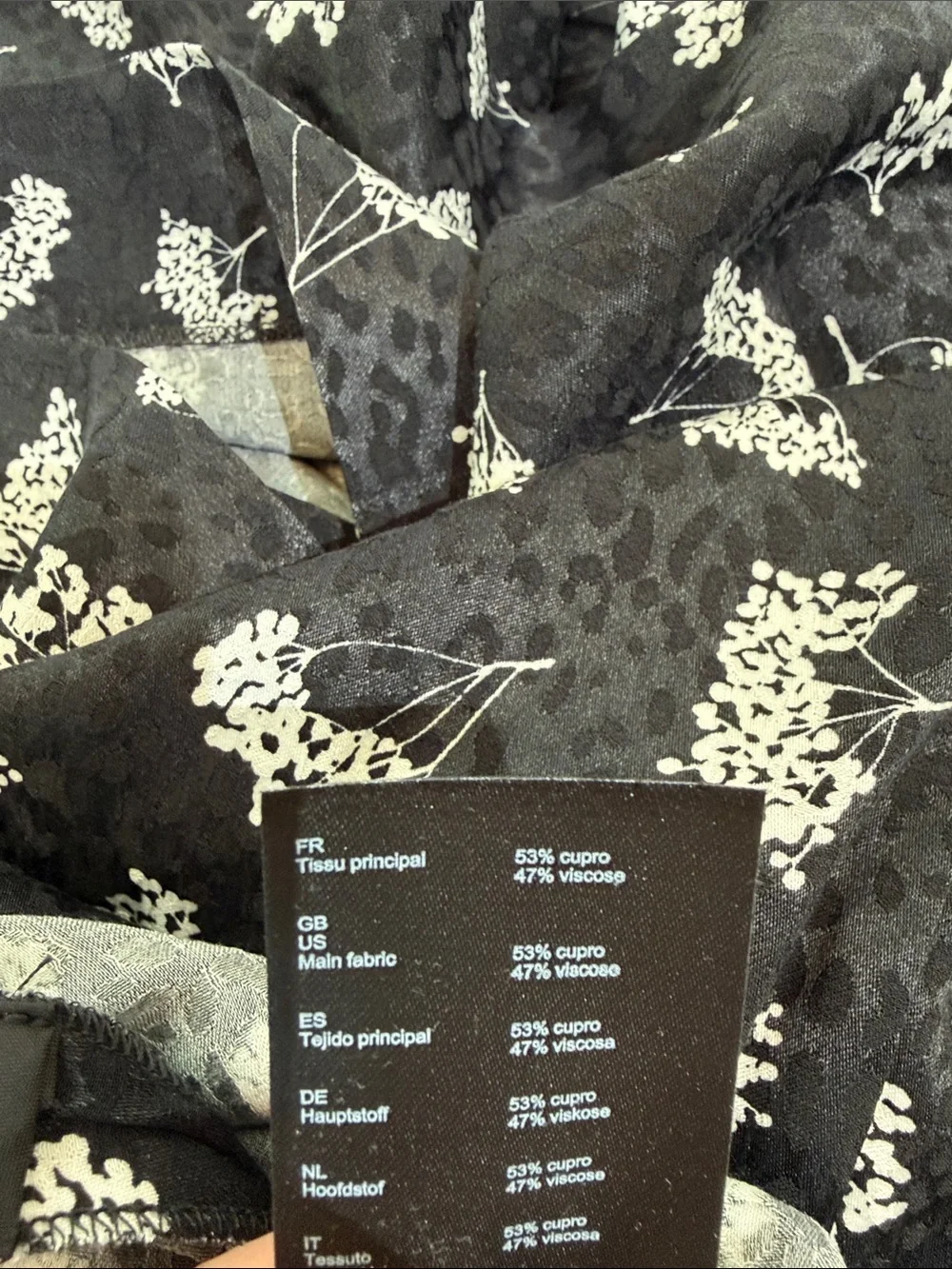 NWT Maje Midi Skirt Black Floral Print Size 40 US 12